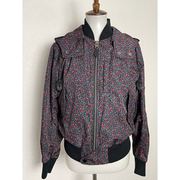 Coach Jacket Hoodie Bomber Varsity Multicolor Floral Windbreaker - Picture 1 of 15